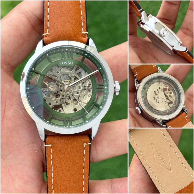 Fossil Brown Leather Strap Men's Automatic Watch