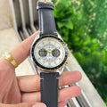 Omega Speedmaster White Dial Black Strap Chronograph Men's Watch