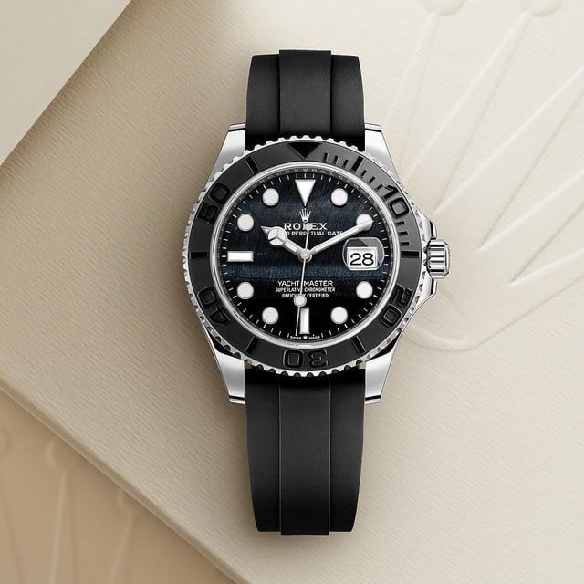 Rolex Black Silicone Strap Analog Men's Watch