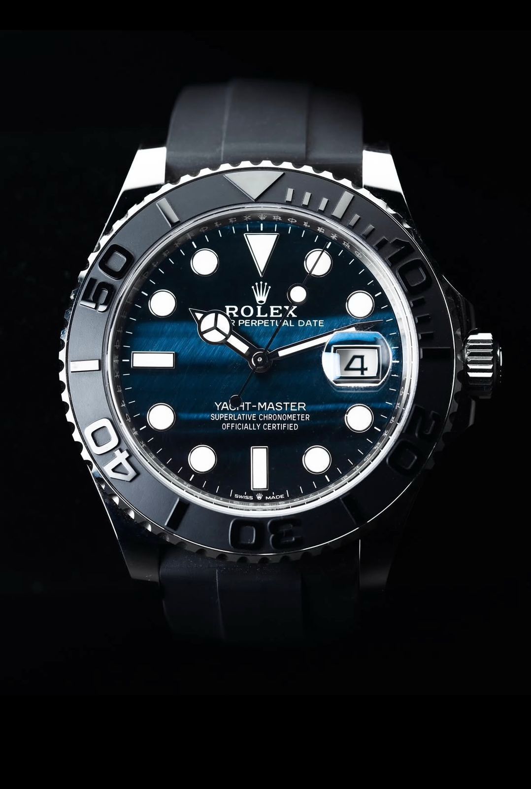 Rolex Black Silicone Strap Analog Men's Watch