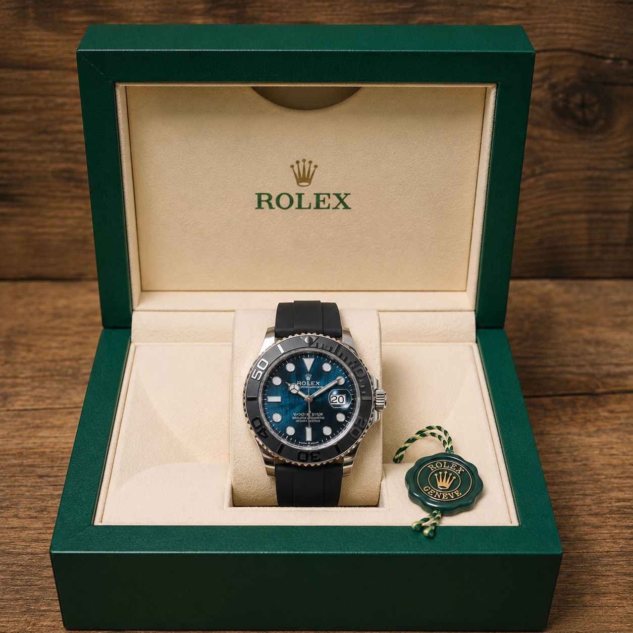 Rolex Black Silicone Strap Analog Men's Watch