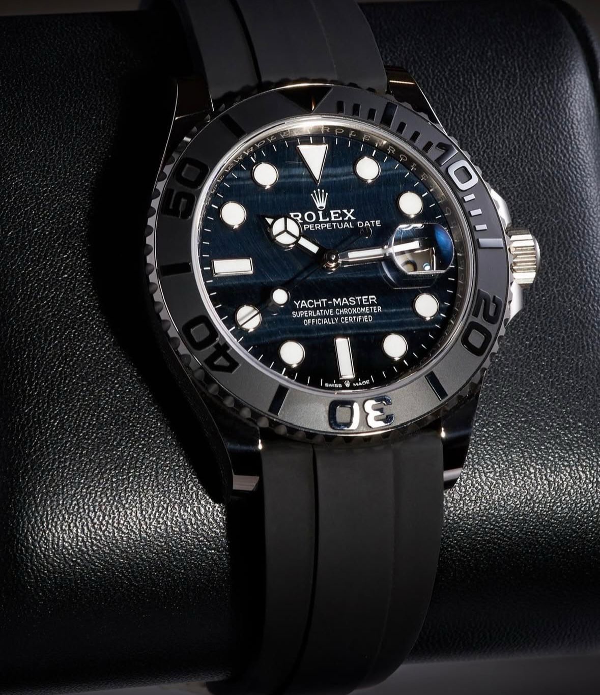 Rolex Black Silicone Strap Analog Men's Watch