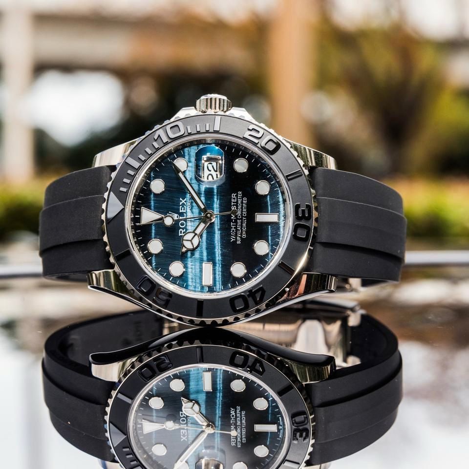 Rolex Black Silicone Strap Analog Men's Watch