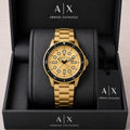 Armani Exchange Gold Metal Strap Men's Watch
