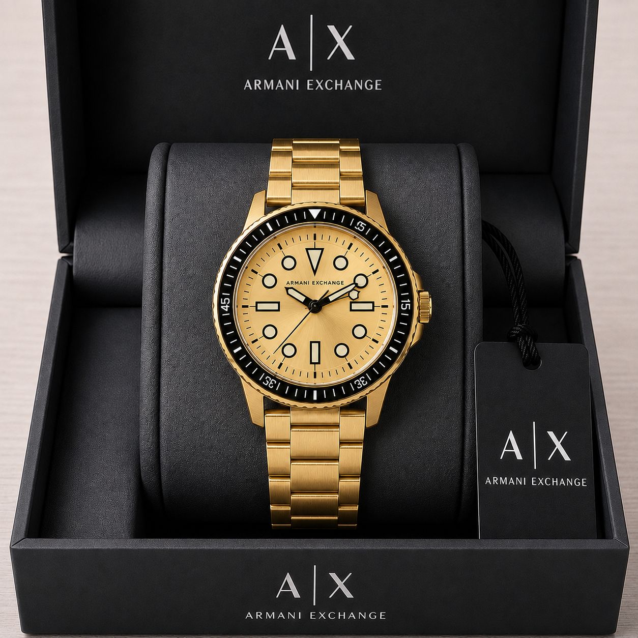 Armani Exchange Gold Metal Strap Men's Watch