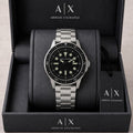 Armani Exchange Silver Strap Black Dial Men's Watch