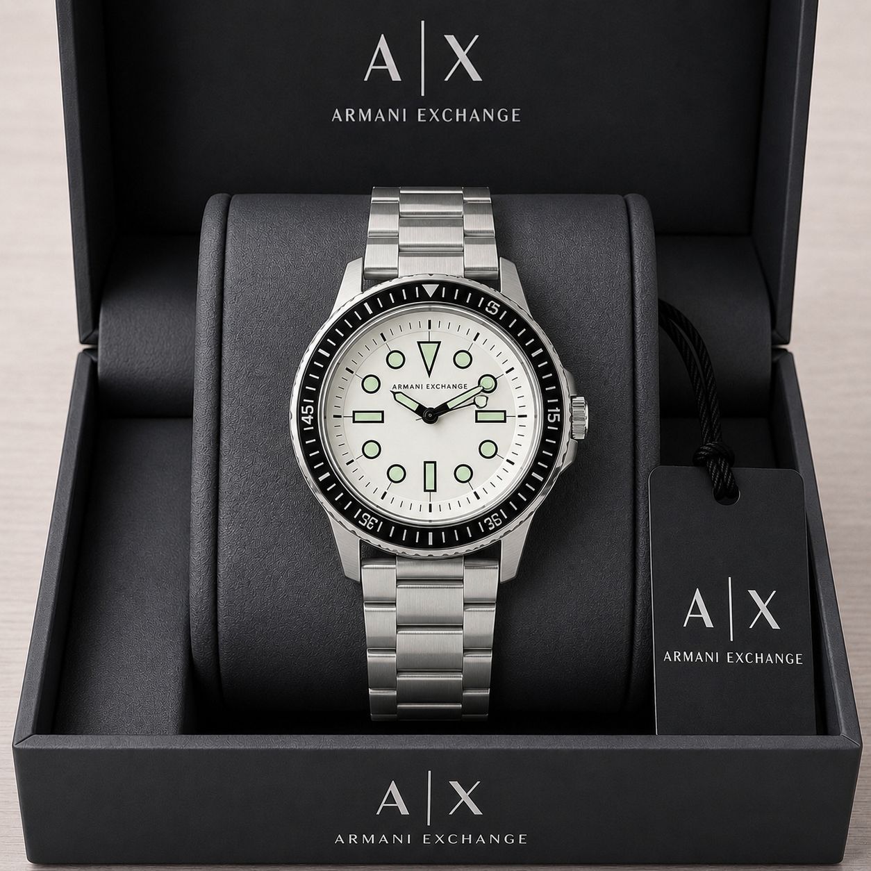 Armani Exchange Silver Strap Metal Watch For Men
