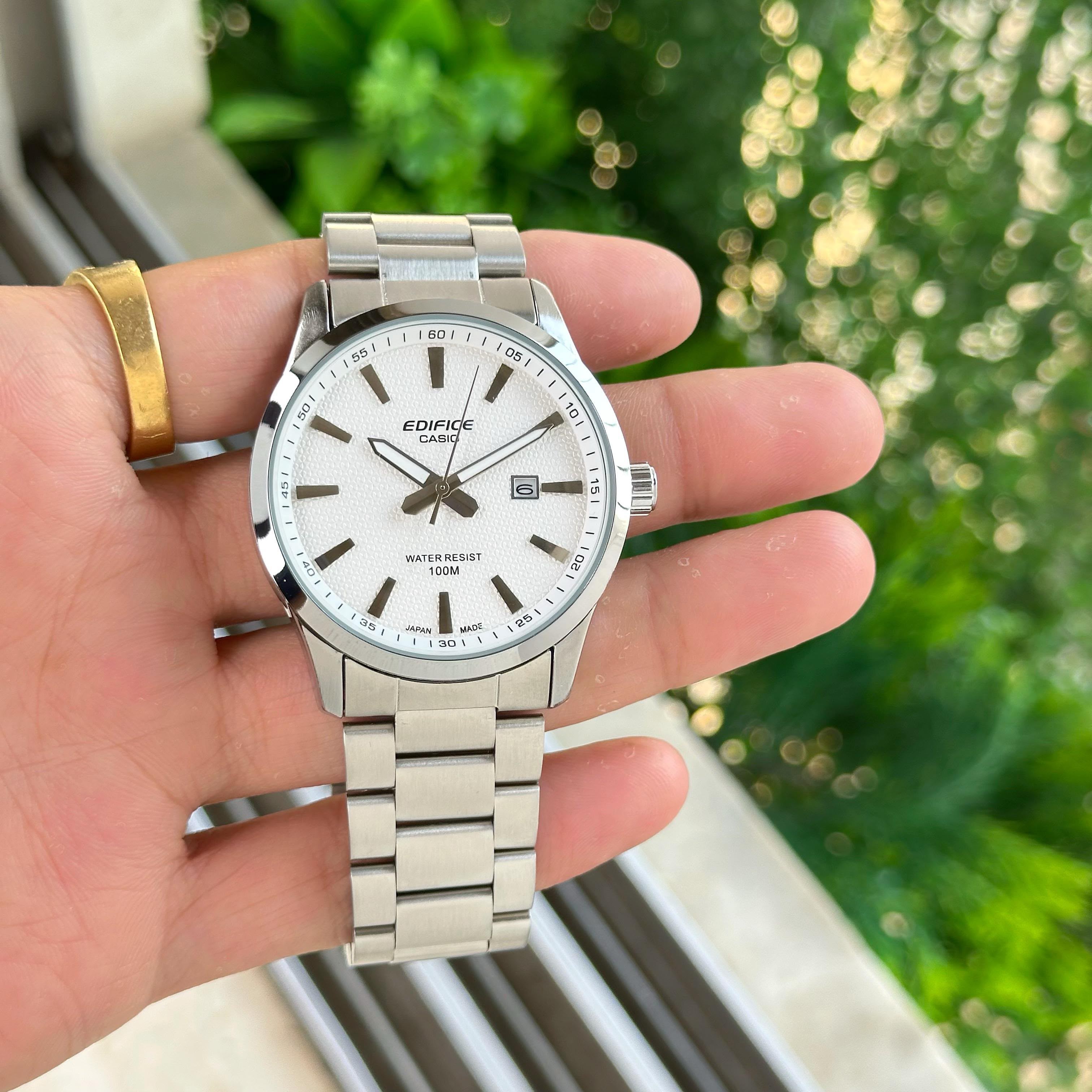 Casio Edifice EFV-100D-1AV White Dial Watch For Men