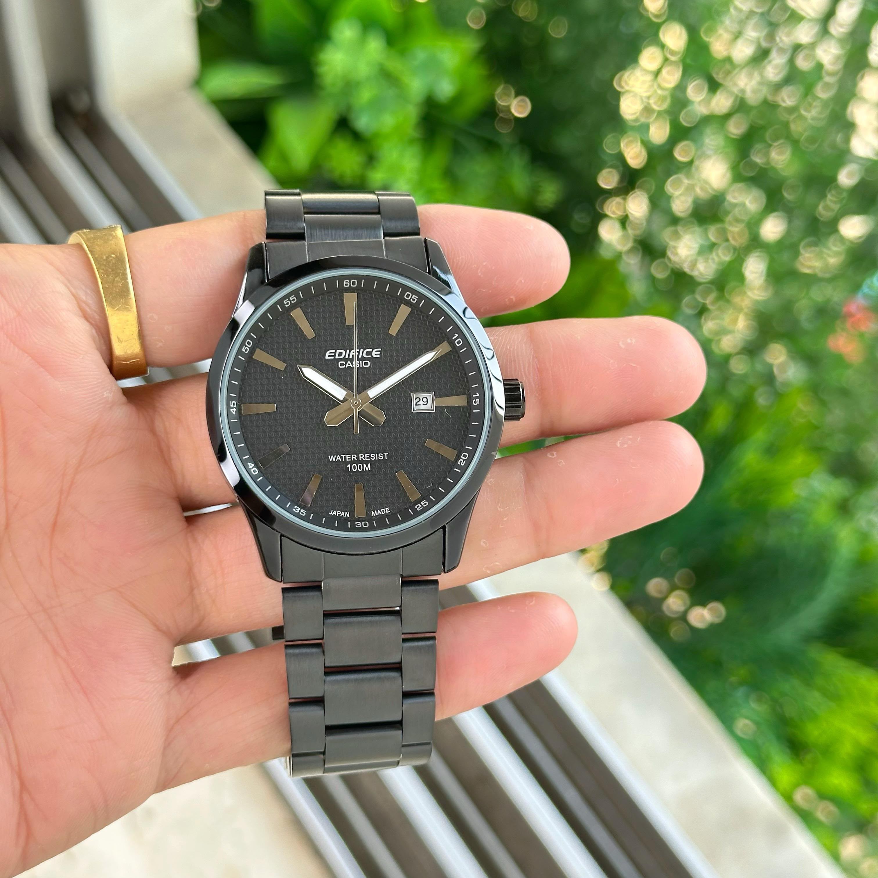 Casio Edifice EFV-100D-1AV Full Black Metal Men's Watch