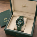 Omega Seamaster Aqua Terra World Time Chronometer Green Men's Watch