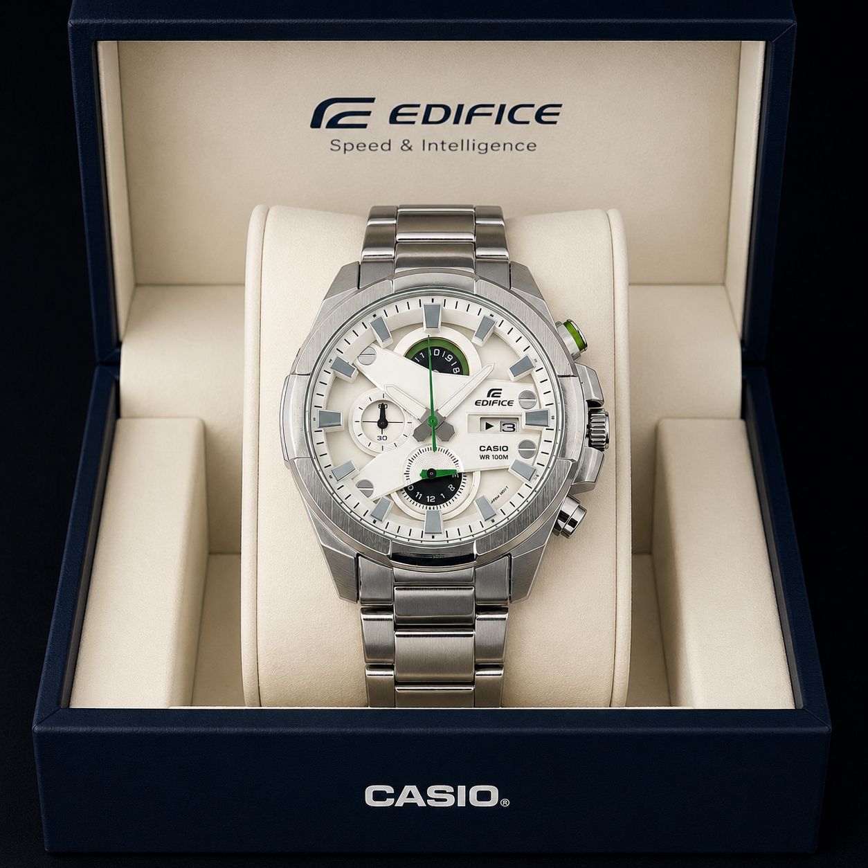 Casio Edifice Silver Metal Strap Men's Watch