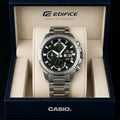 Casio Edifice Black Dial Silver Metal Strap Men's Watch