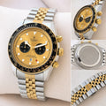 Tudor Geneve Luxury Men's Stainless Steel Watch With Gold Dial