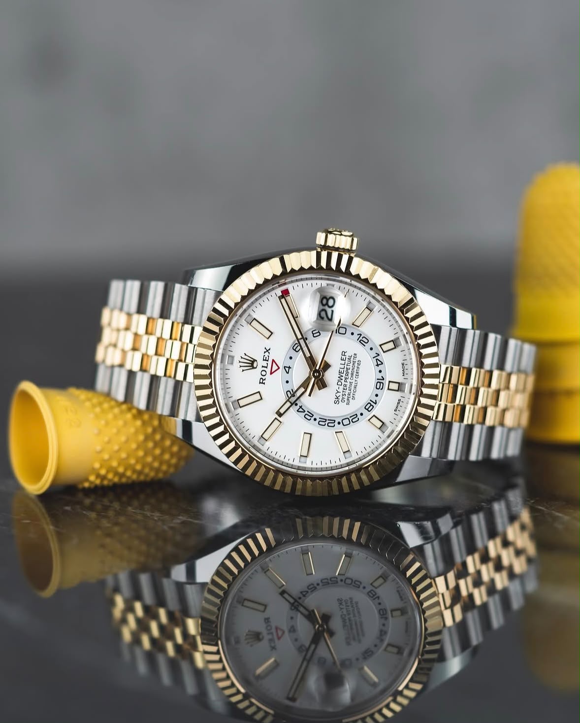 Men's Elegant Analog White Dial Rolex Watch