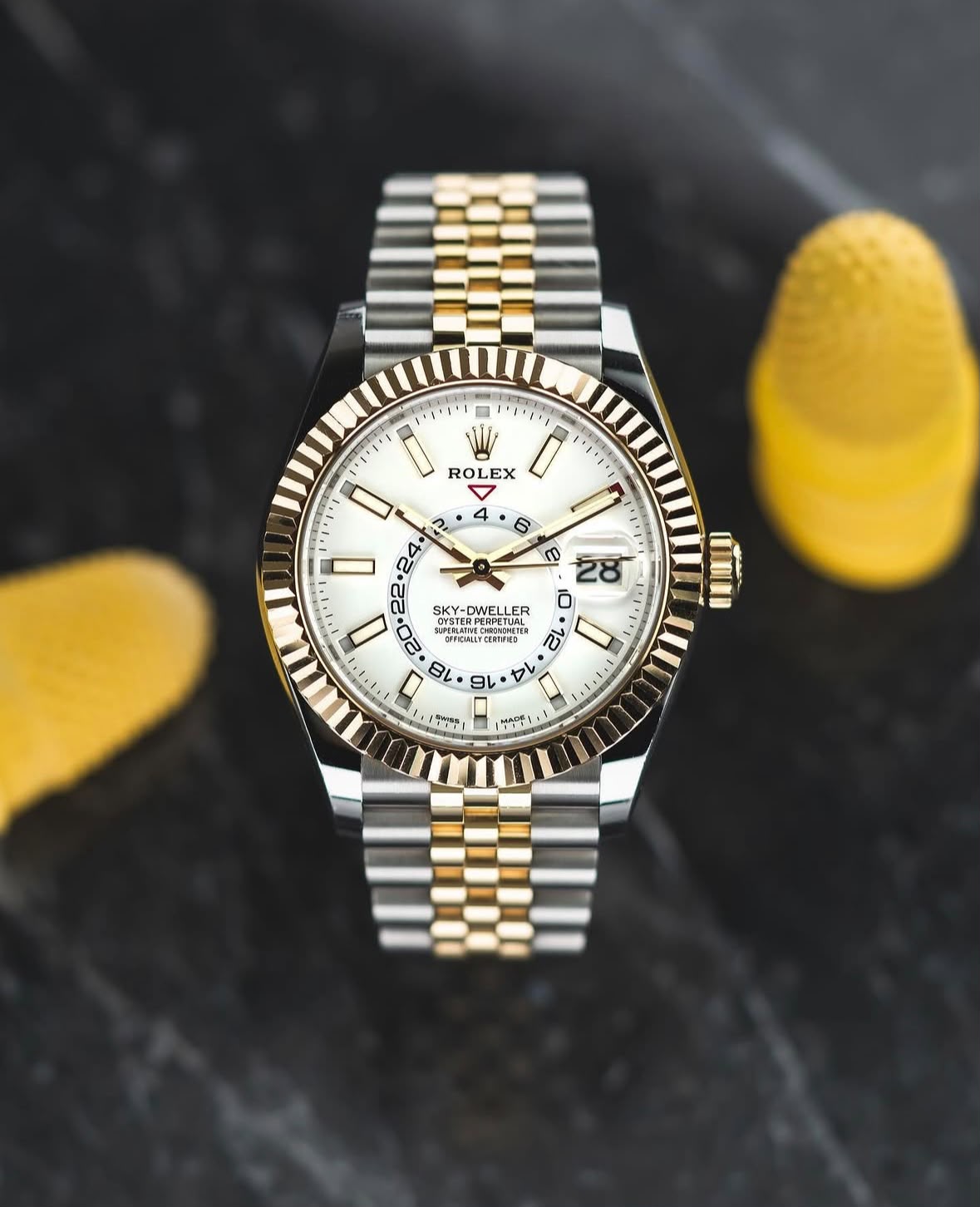 Men's Elegant Analog White Dial Rolex Watch