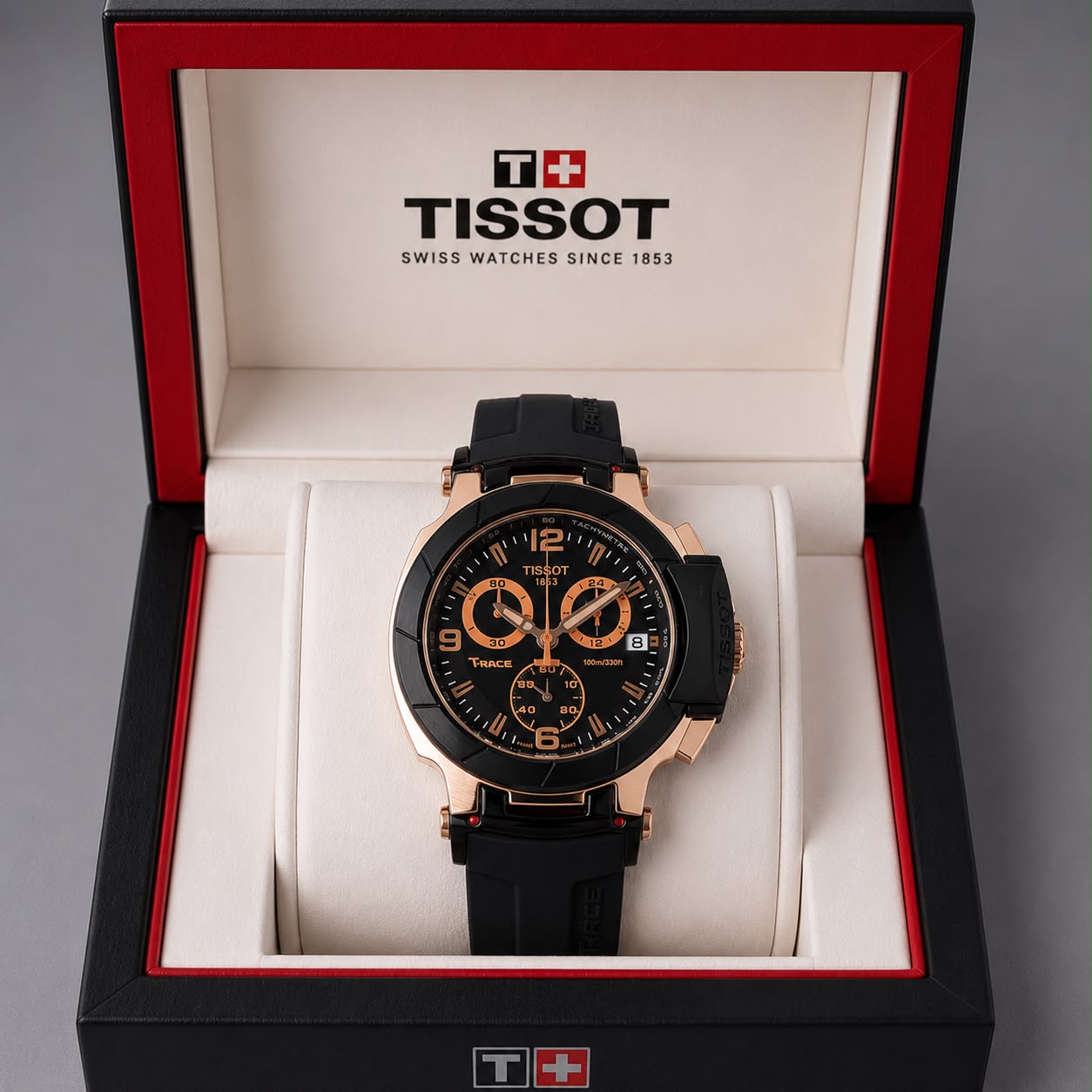 Tissot T-Race Men’s Rose Gold Bezel Chronograph Watch