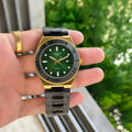 Tissot Metal Black Green Dial Quartz Watch For Men