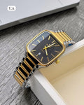 Rado Black Dial Gold & Silver Two-Tone Quartz Square Watch