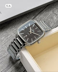 Rado Black Dial Silver Stainless Steel Quartz Square Watch