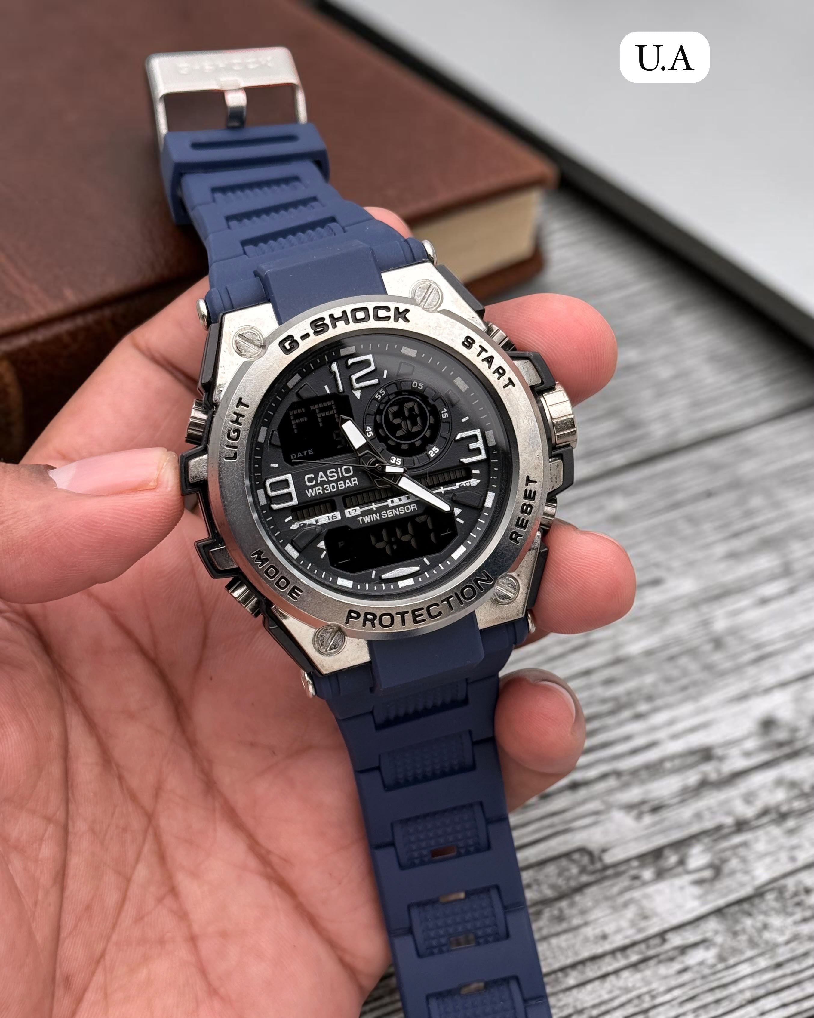 Casio G-Shock Black Dial Blue Resin Sports Watch