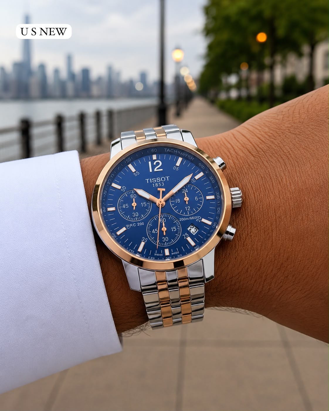 Tissot PRC 200 Chronograph Blue Gold Watch