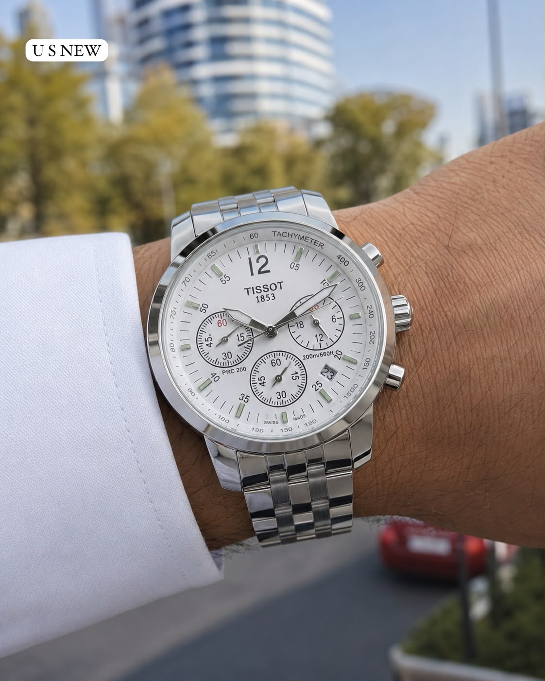 Tissot PRC 200 Chronograph Silver White Watch