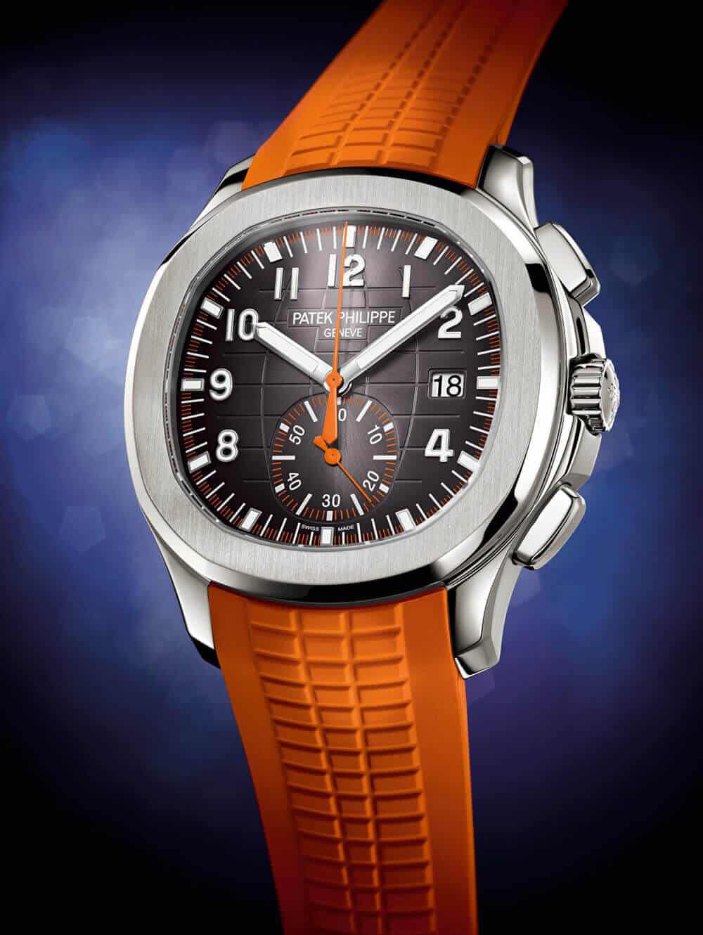 Patek Philippe Aquanaut Chronograph Orange Strap Watch