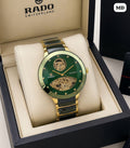 Rado Green Dial Gold & Black Ceramic Automatic Skeleton Watch