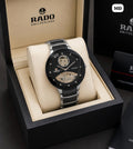 Rado Black Dial Silver & Black Ceramic Automatic Skeleton Watch