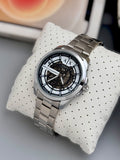 Armani Exchange White Skeleton Dial Silver Stainless Steel Automatic Watch