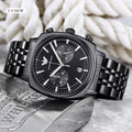 Emporio Armani Black Dial All-Black Stainless Steel Multifunction Analog Watch