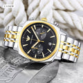 Emporio Armani Black Dial Gold & Silver Two-Tone Stainless Steel Multifunction Analog Watch