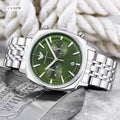 Emporio Armani Green Dial Silver Stainless Steel Multifunction Analog Watch