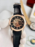 TISSOT 1853 Skeleton Automatic – Black Dial Rose Gold Black Leather Watch