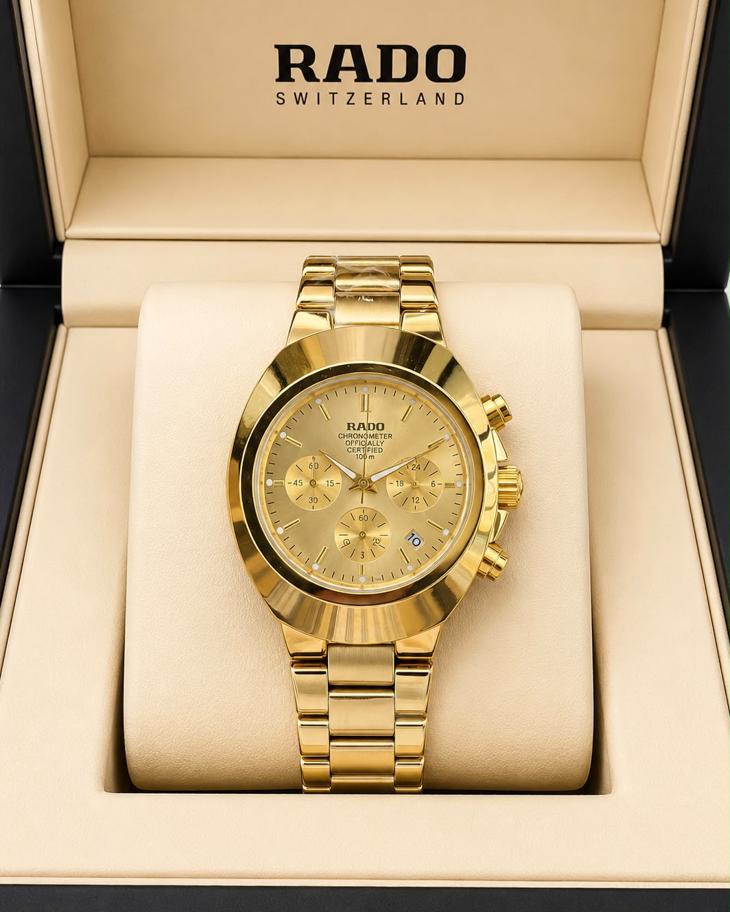 RADO Gold Chronograph Luxury Watch