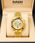RADO Gold Chronograph – White Dial Luxury Watch