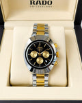 RADO Two-Tone Chronograph – Black Dial Gold Accent Watch
