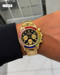 Rolex Daytona Rainbow Gold Black Dial Watch