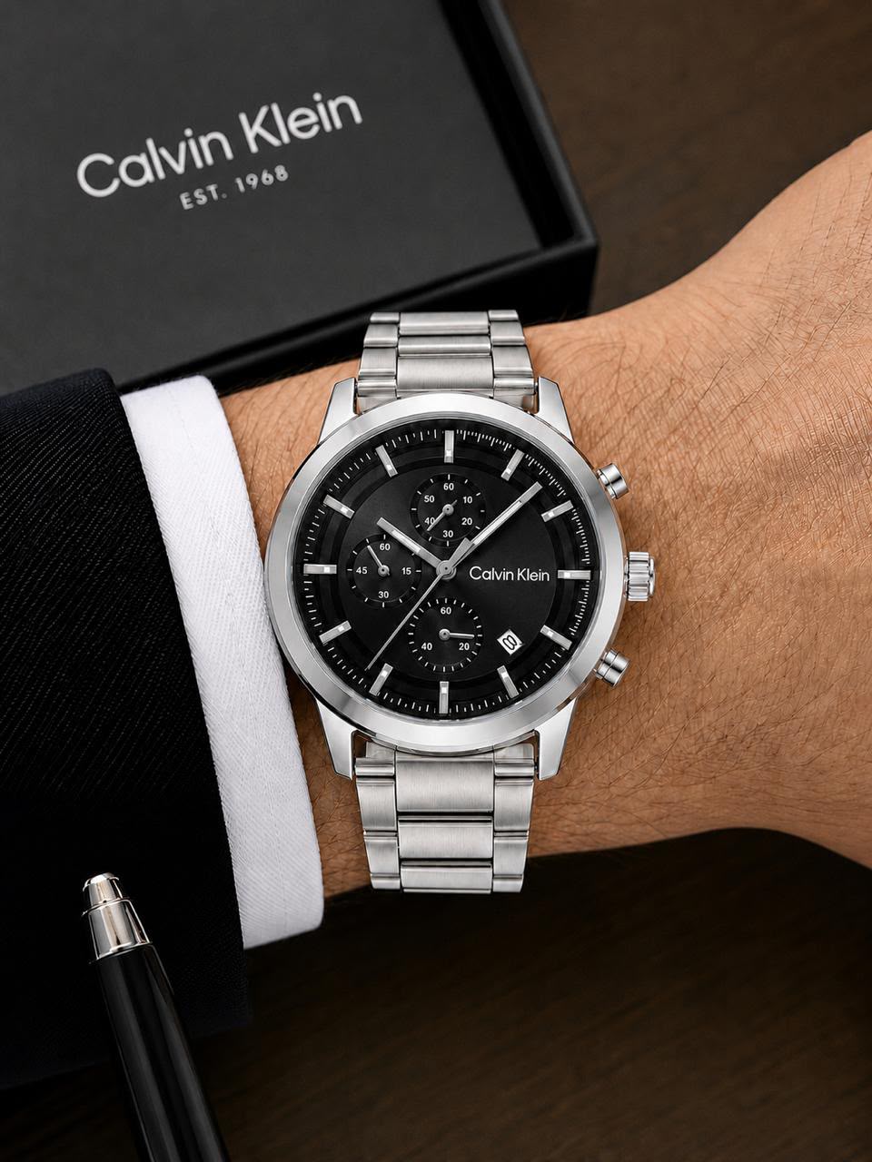Calvin Klein Black Stainless Steel Chronograph Watch