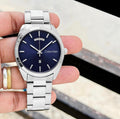 Calvin Klein Blue Dial Day-Date Stainless Steel Watch