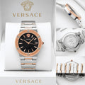 Versace Two-Tone Black Dial Watch
