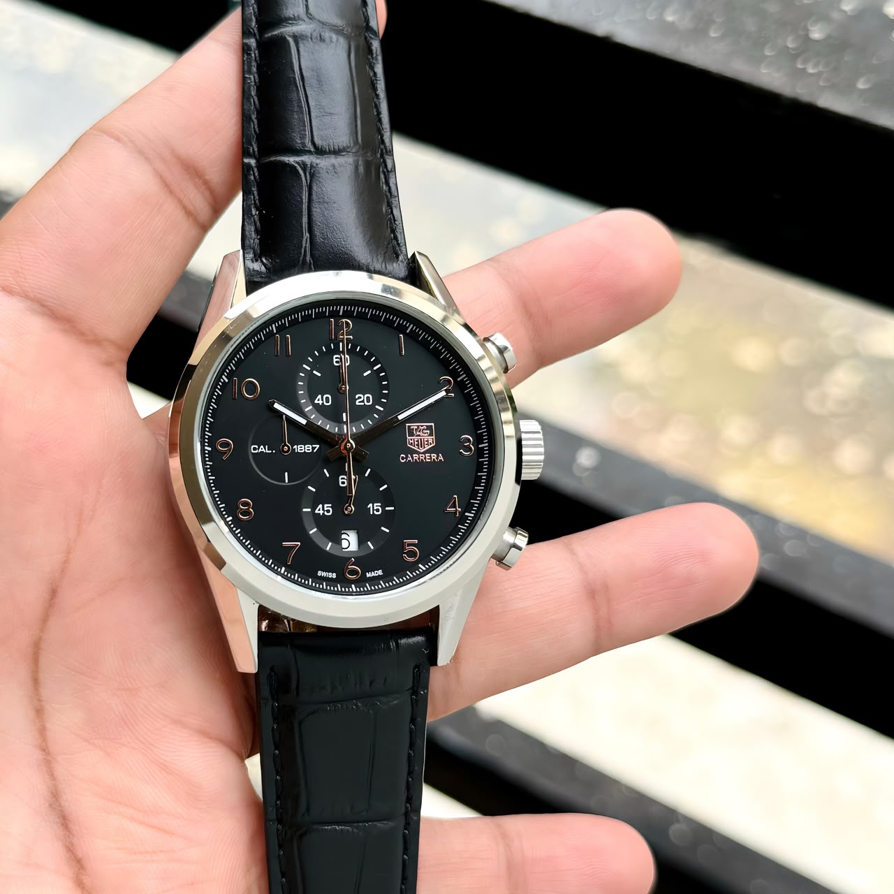 TAG Heuer Carrera Black Leather Chronograph
