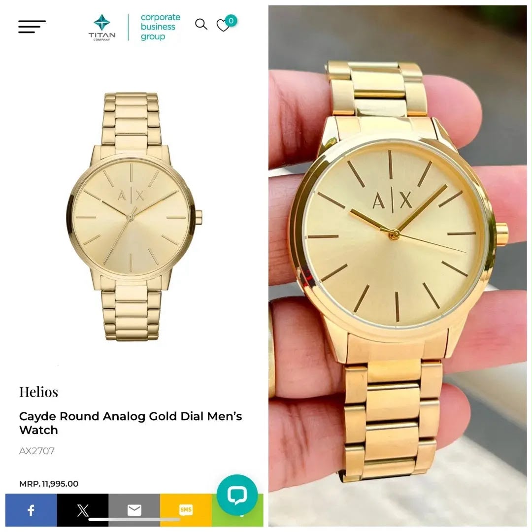 Armani Exchange Gold Dial Watch