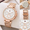 Tommy Hilfiger Rose Gold White Dial Crystal Watch