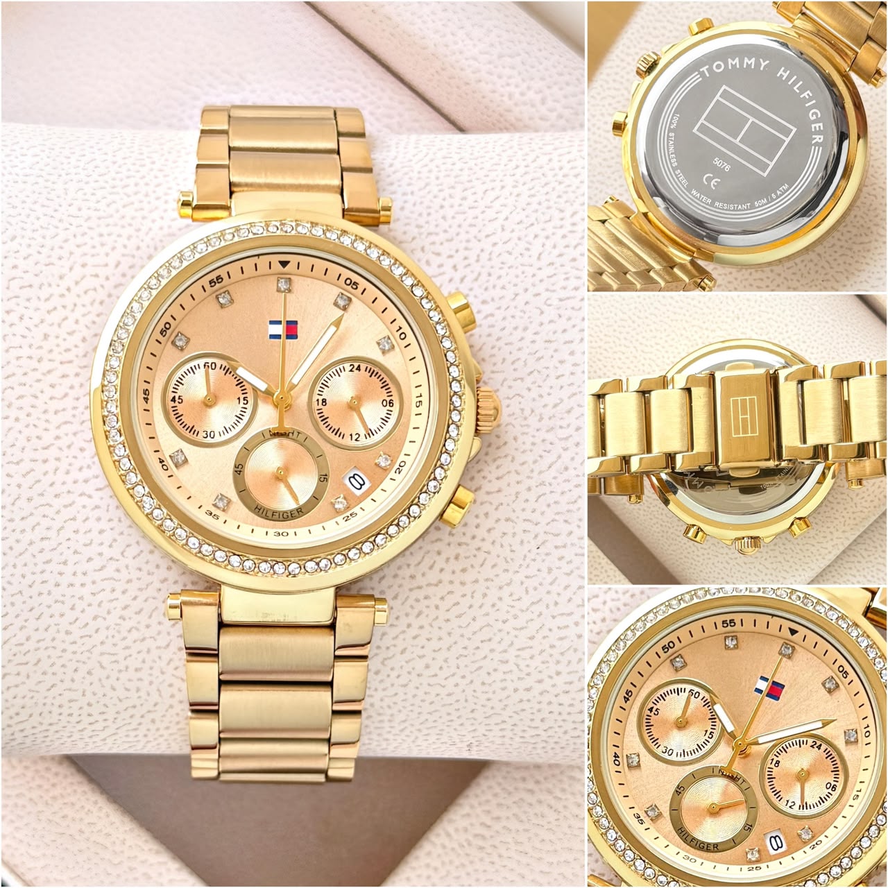 Tommy Hilfiger Gold Crystal Chronograph Watch