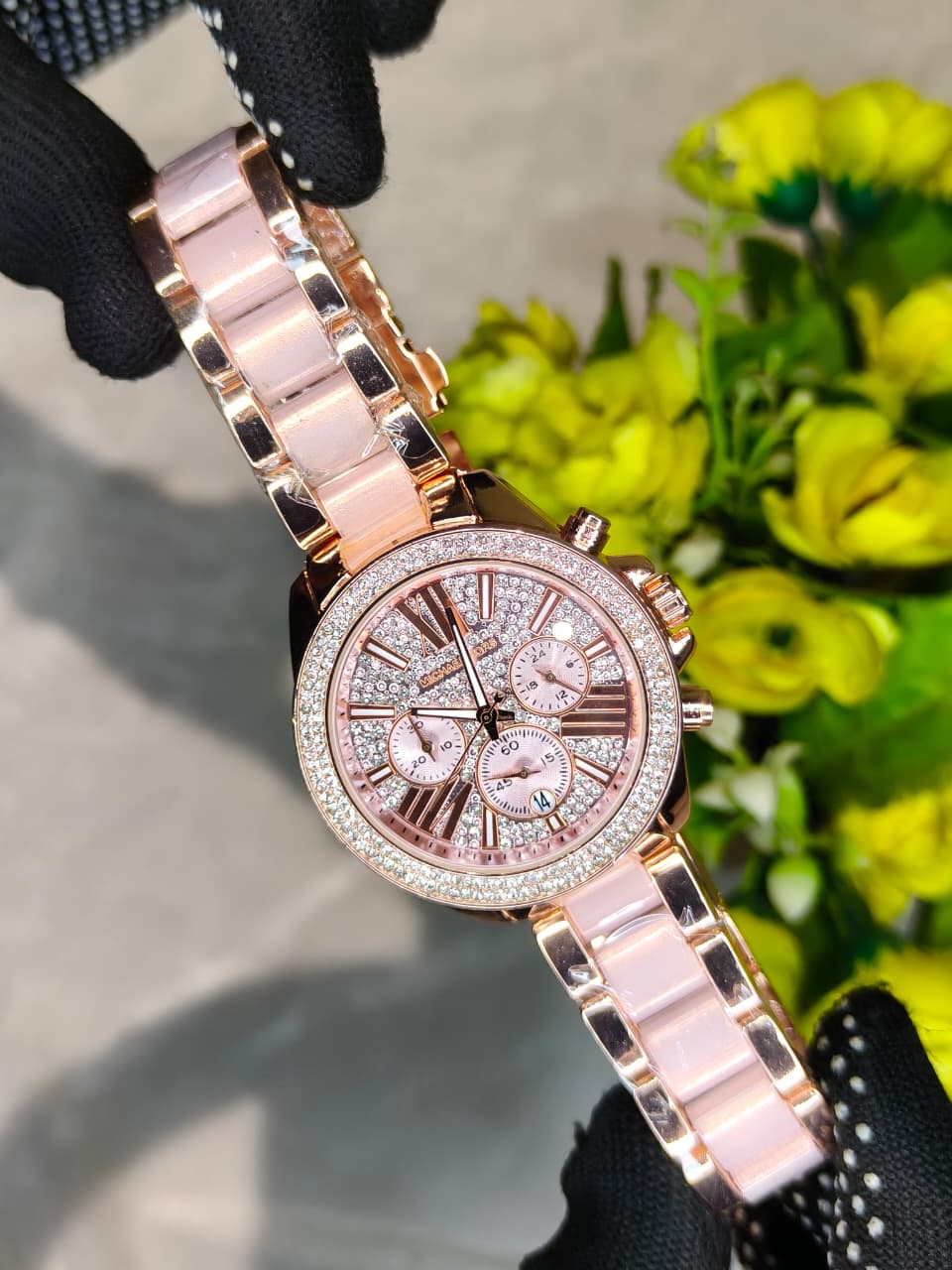 Michael Kors Diamond Studded Round Dial Women's Watch