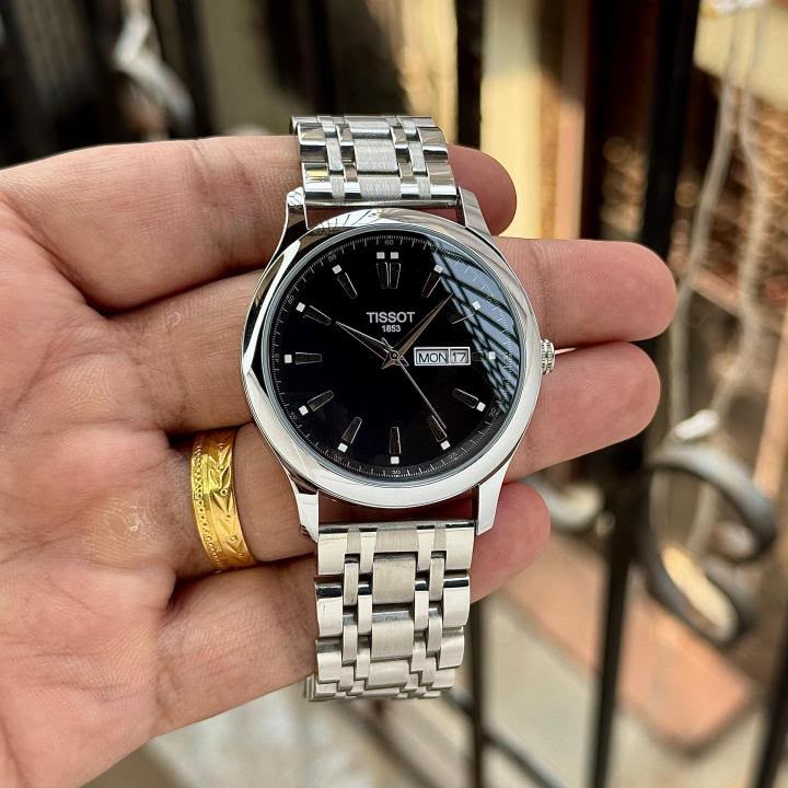 Tissot 1853 Day Date Silver Black Men's Watch