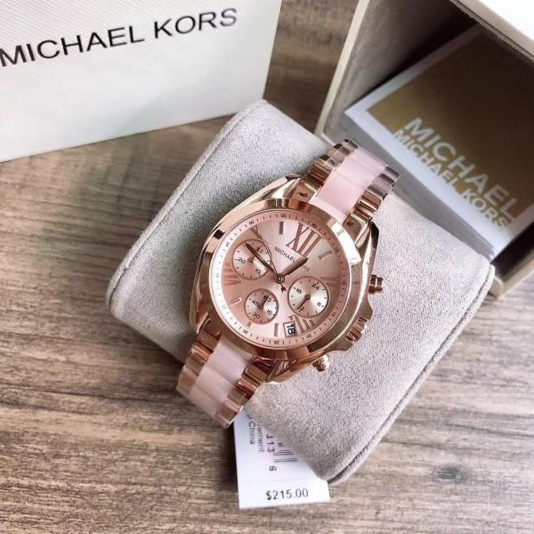 Michael Kors Chronograph Rose Gold Women's Watch With Two Tone Pink and Rose Gold