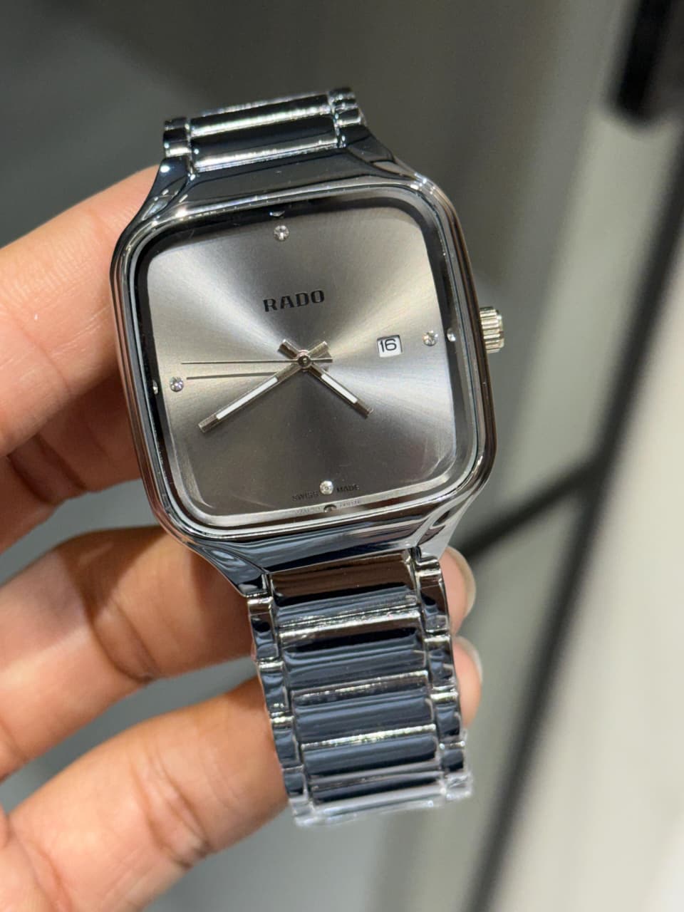 Rado Square Silver Metal Belt Men's Watch