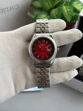 Seiko Mod Date Red Ombre Textured Premium Quality Men's Watch